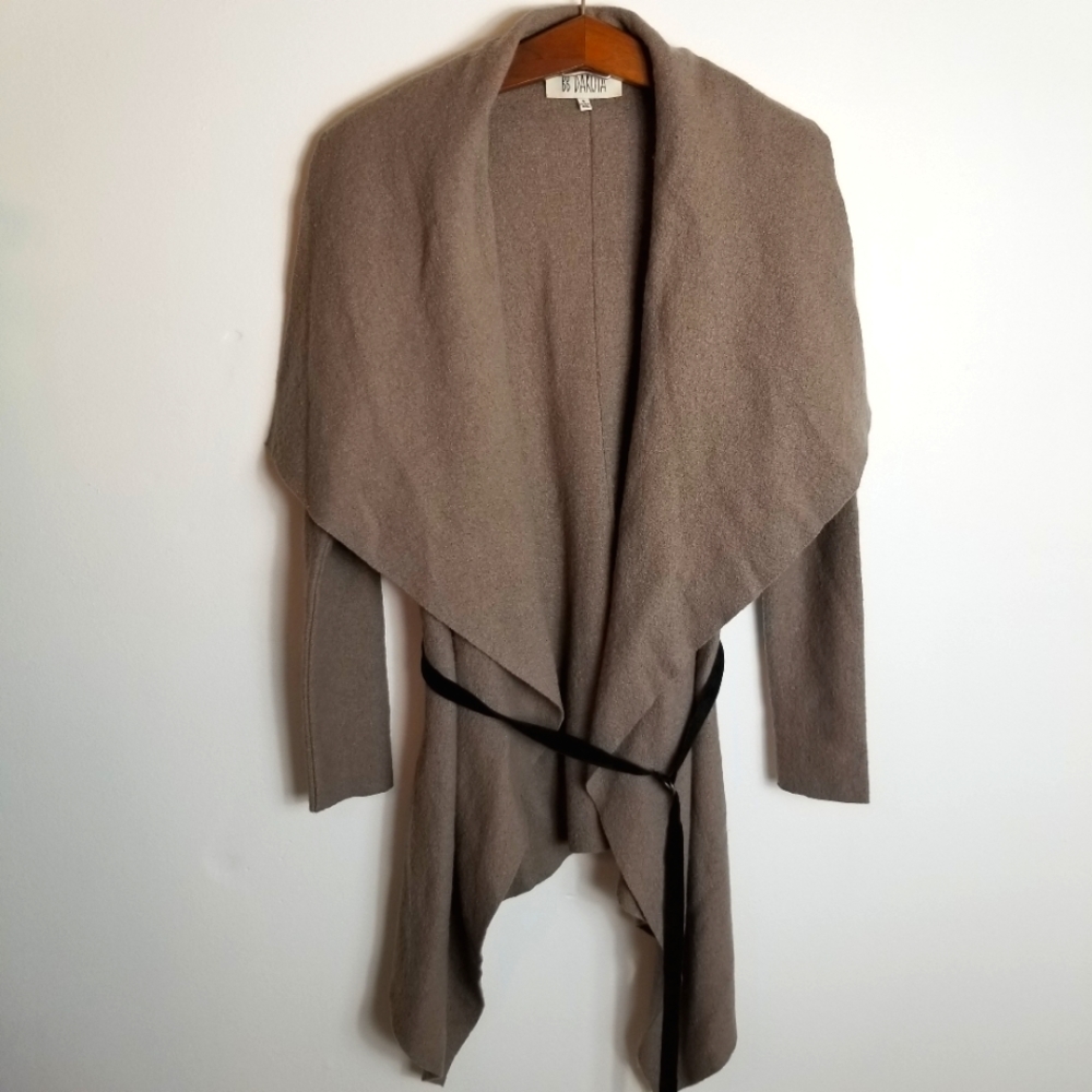BB Dakota Nicol Wool Viscose Blend Belted Wrap Front Jacket